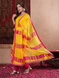 Gosriki Women'S Cotton Blend Straight Solid Kurta With Pant & Dupatta (Panai Yellow-Vks01-Gs_Xxl_Yellow_Xx-Large),Yellow,2,B0DM1XTL44