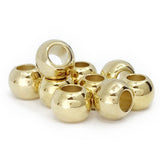 400 Acrylic Large Hole Beads for Crafts 8mm x 10mm Acrylic Barrel Beads with 4.8mm Large Hole, Shiny Gold