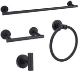 Matte Black Bathroom Hardware Accessories Set 4 Pieces,Towel Bar Set Stainless Steel Wall Mounted, Includes 24 in Hand Towel Bar