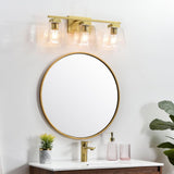 Living District Merrick 3-Light Iron & Glass Bath Sconce In Chrome/Clear
