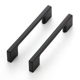 Ravinte Decor 3 Pack Kitchen Cabinet Handles 3.75 Hole Center Wide Foot Drawer Pulls - Black Cabinet Pulls Solid Kitchen Hardwar