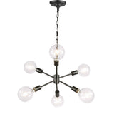 Living District Indoor Modern Home Decorative Bright Ceiling Nolan 6 Light Black Pendant