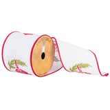 Vickerman 4 X 10Yd White Red Embroider Lantern - Q172159