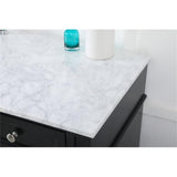 Elegant Decor Park Avenue 60 Metal Mdf Marble Single Bathroom Vanity In Black