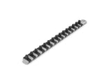 TEKTON 3/8 Inch Drive x 13 Inch Socket Rail, 15 Clips (Gray) | OSR12315 | Made in USA