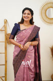 Flosive Womens Present Banarasi Soft Lichi Silk Saree Beautiful Jacquard Rich Pallu Design Work Zari Woven Kanjivaram Silk Style Saree With Soft Lichi Silk Blouse Piece Multi (Peach).