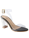 Shoetopia Womens/Girls Black Block Heels Sandals With Buckles-Eu40,Black,3,B09GF3D4LT