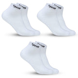 Xjarvis Ankle Length Socks For Men & Women - Moisture-Wicking Odor-Free Breathable Cotton Cushioned Half Terry Combo - Ideal For Sports Gym & Formal Wear - Pack Of 3 Pairs White Free Size,White,,B0B4GH424P