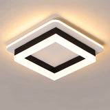 CANEOE Square Modern Led Ceiling Light Fixture, 24W Black Flush Mount Hallway Ceiling Light Small Close to Ceiling Lamp for Livi