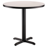 National Public Seating, Cafe Table, 36x36x30 Round X Base, Height 30 in, Model# CT13636XDPBTMGY