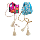 Traditional Embroidery Set Of 2 Decorative Fabric Colourful Waist Belts For Women And Girls For Kurtas, Lehengas And Garba | Clo