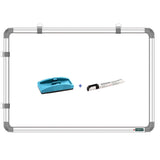 Yajnas 16X23 Inch Non Magnetic Double Sided Whiteboard & Chalkboard, Both Side Writing Board Includes 1 Whiteboard Duster And 1