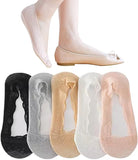 Wklouyhe 5 Pairs Liner Socks Flat Socks Causal Socks Non Slip Invisible Socks Low Cut Socks Women_Free Size,Multicolour