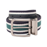 United Colors Of Benetton Bostic MenS Leather Reversible Belt Bayberry | 4Cm Wide Woven Casual Belt With Shiny Gunmetal Buckl