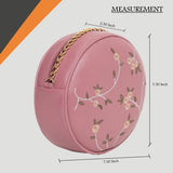 Adisa Women Girls Round Embroided Sling Bag (Sl5080) (D. Pink),D. Pink,,B0BPK2819T