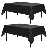 Romanstile Rectangle Tablecloth, 2 Pack 52 x 70 Inch, Stain and Wrinkle Resistant Washable Polyester Table Cover for Dining Table and Holiday Parties, Black