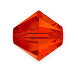 200pcs Genuine Preciosa 3mm (0.12 Inch) Small Faceted Bicone Crystal Beads Hyacinth Orange Red Compatible with Swarovski Element