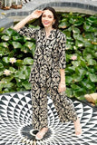 Anni Designer Women'S Cotton Blend Mid Thigh Printed Co-Ord Set (J111 Black Co-Ord_Xl_Black_X-Large),Black,XL,Cotton Blend,Casual,Kurta