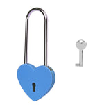 Gradleen Single Heart Lock with Key 3.5 Inches,50mm Love Padlock Matte Finish Blue Metal Love Lock for Lovelock Bridge,Card Box,