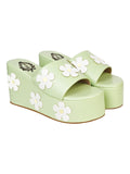 Shoetopia Girls P-Flower Green Wedge Sandal - 8 Uk (Girls-P-Flower-Green),Green,8,B0CQK7434Y