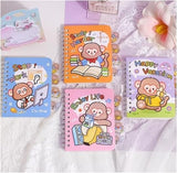Korean Stationery Mini Transparent Binder Notebook | Cute Kawaii Spiral Diary & Journal | Portable Agenda For Girls, Students &