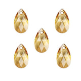 100pcs Czech Faceted Crystal Glass Pear Chandelier Pendant Drop Beads Suncatcher 22mm Large Golden Shadow