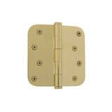 Grandeur Hardware 819980 4 Button Tip Residential Hinge with 5/8 Radius Corners in Polished Brass, 4 x 4