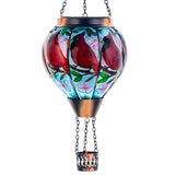 DREAMSOUL Butterfly Hot Air Balloon Solar Lantern, Glass & Metal Outdoor Lantern Hanging Solar Lanterns Outdoor Waterproof for G