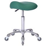 FRNIAMC Professional Saddle Stool with Wheels Ergonomic Swivel Rolling Height Adjustable for Clinic Dentist Beauty Salon Tattoo
