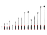 TEKTON 1/4, 3/8, 1/2 Inch Drive Comfort Grip Ratchet and Breaker Bar Set (15-Piece) | SDR99903