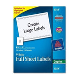 Avery Copier Mailing Labels, Copiers, 8.5 X 11, White, 100/box