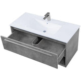 Elegant Decor Kasper 40 Single Porcelain Top Floating Bathroom Vanity In Gray