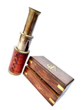 Antique Brass Telescope Marine Leather Grip Spyglass with Box Handmade.