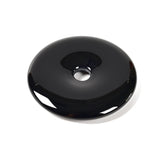 JM Design Black Onyx Donut Circle Pendant Size 40mm Sold Per Piece for Jewelry Making, Arts and Craft
