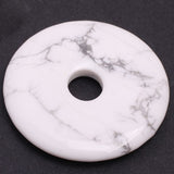 GEM-Inside 40mm White Howlite Gemstone Loose Beads Genuine Natural Donut Ring Crystal Energy Stone Power for Earring Pendant Jew