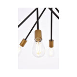 Living District Lucca 6-Light Mid-Century Metal Pendant In Black And Brass