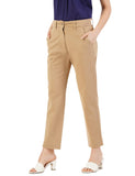 Fyltr Womens Regular Stretch Cotton Comfortable Soft Khaki Trousers,Goa Sands,Goa Sands,30