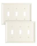 TREEWELL 2-Pack Triple Toggle Light Switch Cover Plate, Light Almond Decorative Switch Plate Covers, Natural Bamboo Fiber 3 Gang