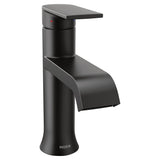 Moen Genta LX Matte Black OneHandle Single Hole Modern Bathroom Sink Faucet with Optional Deck Plate for 3hole Sinks, Waterfal