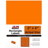 JAM PAPER Shipping Address Labels - Standard Mailing - 2 x 4 - Neon Fluorescent Orange - 120/Pack