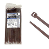 Kable Kontrol Brown Zip Ties 11 Inch 100 Pcs, 50 Lbs Tensile Strength, Self-locking Nylon Colored Cable Ties Wire Wraps for Indo