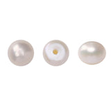 BEADIA Natural Half Drilled Pearl Beads White 5-5.5mm 12pcs AAAA Freshwater Cultured Loose Gemstone Beads for DIY Stud Earring J