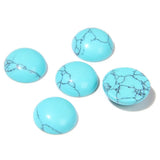 20pcs 6mm Natural Stone No Hole Turquoise Semicircle Smooth Cabochons Beads Healing Chakra Crystal Stone Bead for Jewelry Making