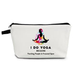 YULUENZE Yoga Gifts I Do Yoga Makeup Bag Travel Toiletry Organizer Zipper Pouch Birthday Christmas Gift Cosmetic Bag for Women Y