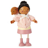 Tender Leaf Toys - Mrs. Forrester and The Baby - Detailed Wooden Doll with Flexible Arms and Legs for Dollhouse - Encourage Crea