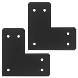 heneng 2 Pcs L Shaped Flat Mending Plates for 6x6 Post, 10-1/2 x 5 x 10-1/2, Corner Brace Connector Bracket, 6 Gauge