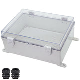 Zulkit Junction Box ABS Plastic Waterproof IP65 Electrical Boxes Hinged Shell Clear Cover Outdoor Universal Project Enclosure wi