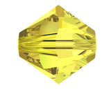 200pcs Real Preciosa 4mm Small Faceted Bicone Crystal Beads Yellow Citrine Compatible with Swarovski Elements Crystal