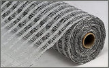 Poly Burlap Check Mesh, Grey - 10 Inches x 10 Yards