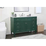 Elegant Decor Park Avenue 48 Metal Mdf Marble Single Bathroom Vanity In Green